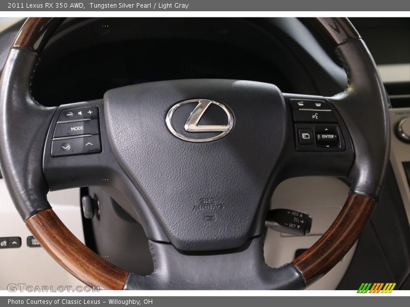 Tungsten Silver Pearl / Light Gray 2011 Lexus RX 350 AWD