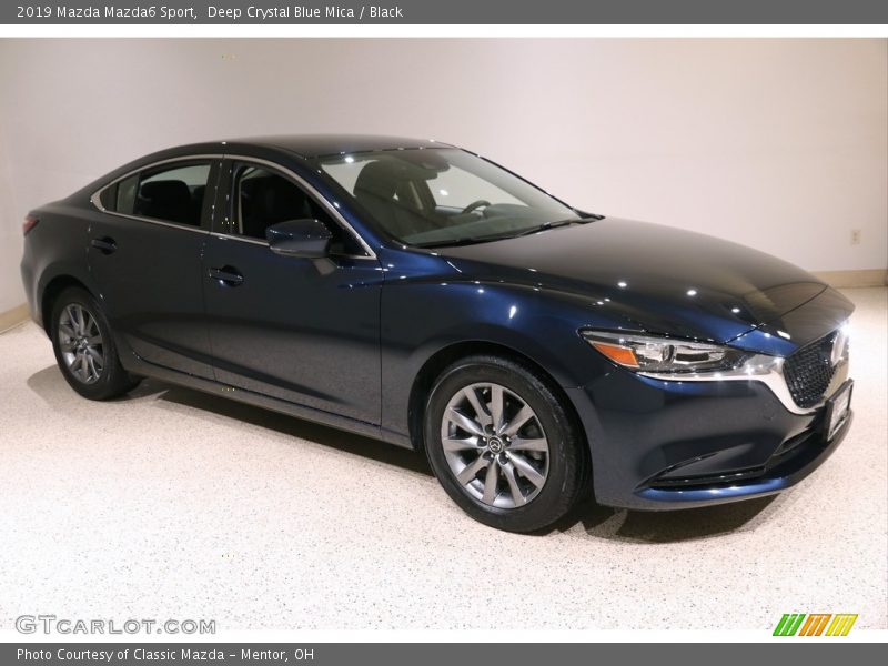 Deep Crystal Blue Mica / Black 2019 Mazda Mazda6 Sport