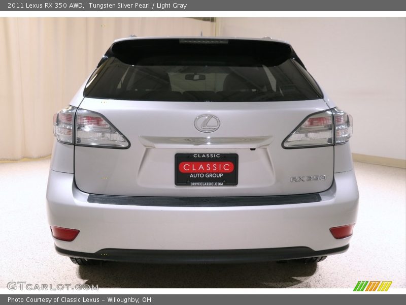 Tungsten Silver Pearl / Light Gray 2011 Lexus RX 350 AWD