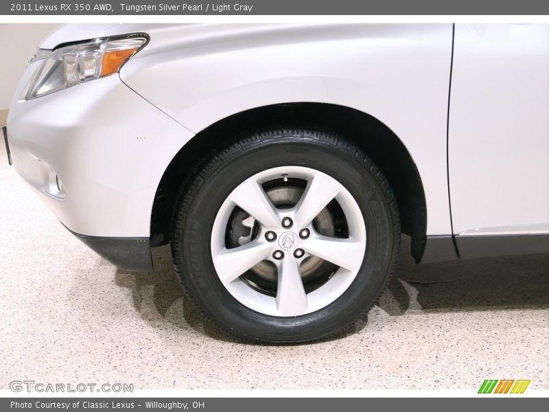 Tungsten Silver Pearl / Light Gray 2011 Lexus RX 350 AWD