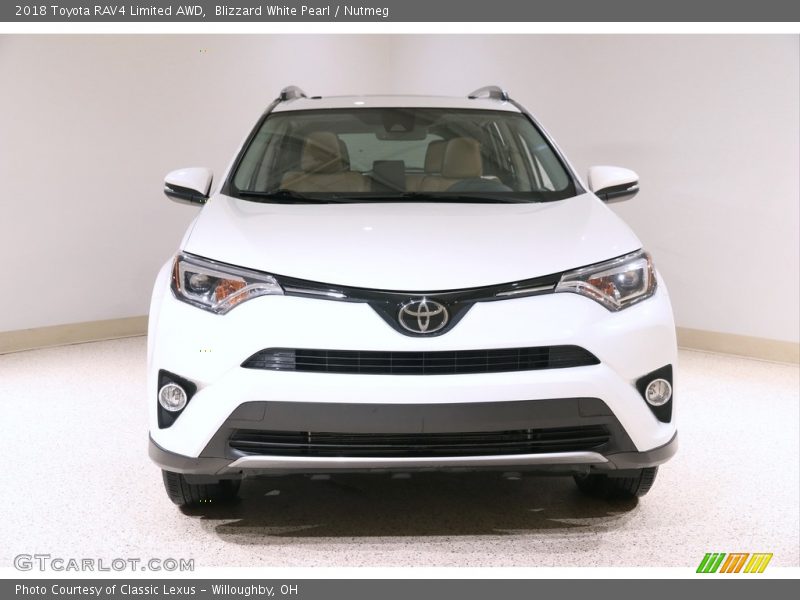 Blizzard White Pearl / Nutmeg 2018 Toyota RAV4 Limited AWD