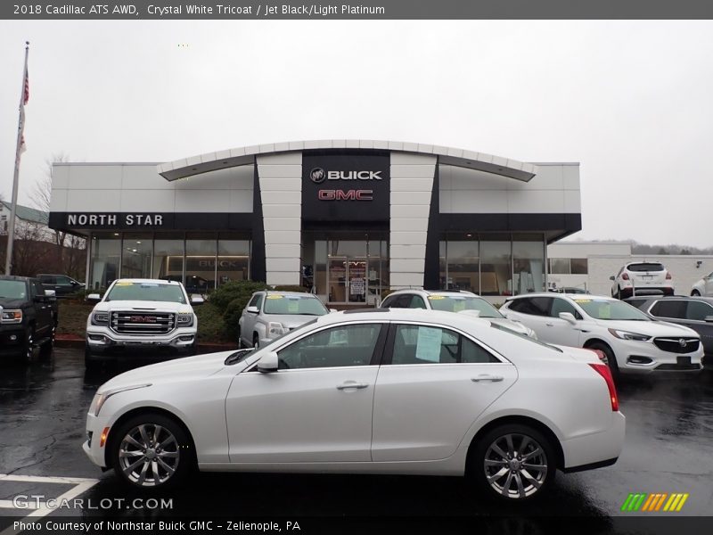 Crystal White Tricoat / Jet Black/Light Platinum 2018 Cadillac ATS AWD