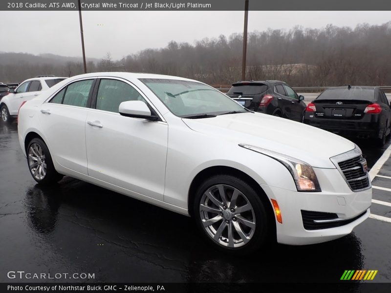 Crystal White Tricoat / Jet Black/Light Platinum 2018 Cadillac ATS AWD
