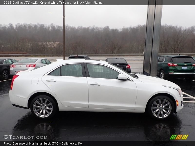 Crystal White Tricoat / Jet Black/Light Platinum 2018 Cadillac ATS AWD