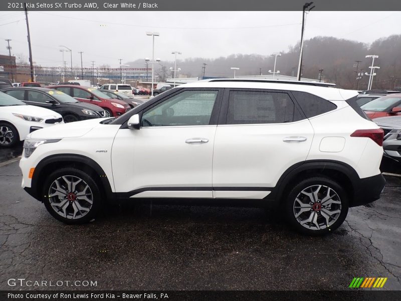 Clear White / Black 2021 Kia Seltos SX Turbo AWD