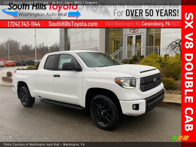 Super White / Graphite 2021 Toyota Tundra SR Double Cab 4x4
