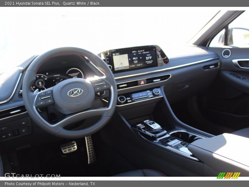 Quartz White / Black 2021 Hyundai Sonata SEL Plus