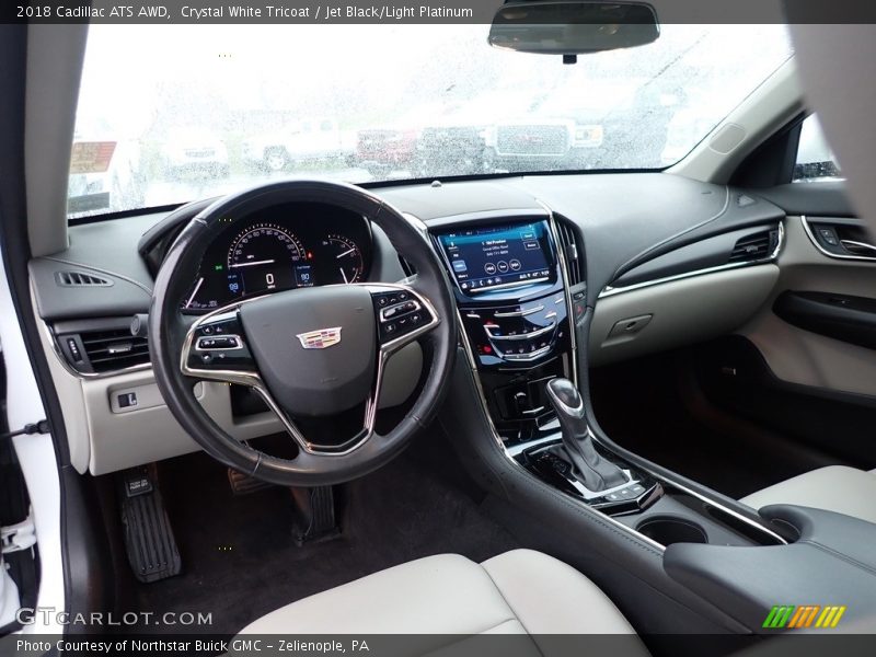 Crystal White Tricoat / Jet Black/Light Platinum 2018 Cadillac ATS AWD
