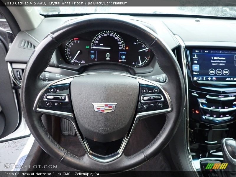 Crystal White Tricoat / Jet Black/Light Platinum 2018 Cadillac ATS AWD