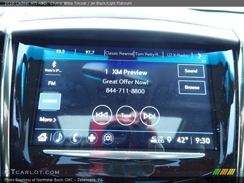 Crystal White Tricoat / Jet Black/Light Platinum 2018 Cadillac ATS AWD