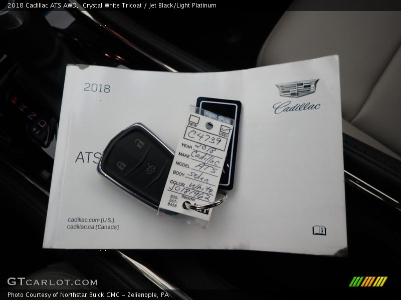 Crystal White Tricoat / Jet Black/Light Platinum 2018 Cadillac ATS AWD
