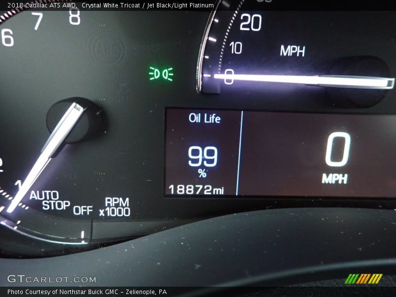 Crystal White Tricoat / Jet Black/Light Platinum 2018 Cadillac ATS AWD