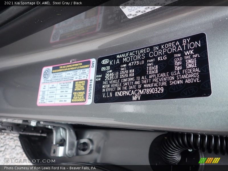 Steel Gray / Black 2021 Kia Sportage EX AWD