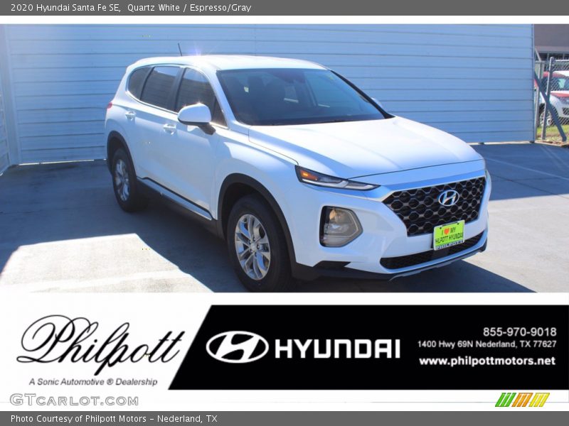 Quartz White / Espresso/Gray 2020 Hyundai Santa Fe SE