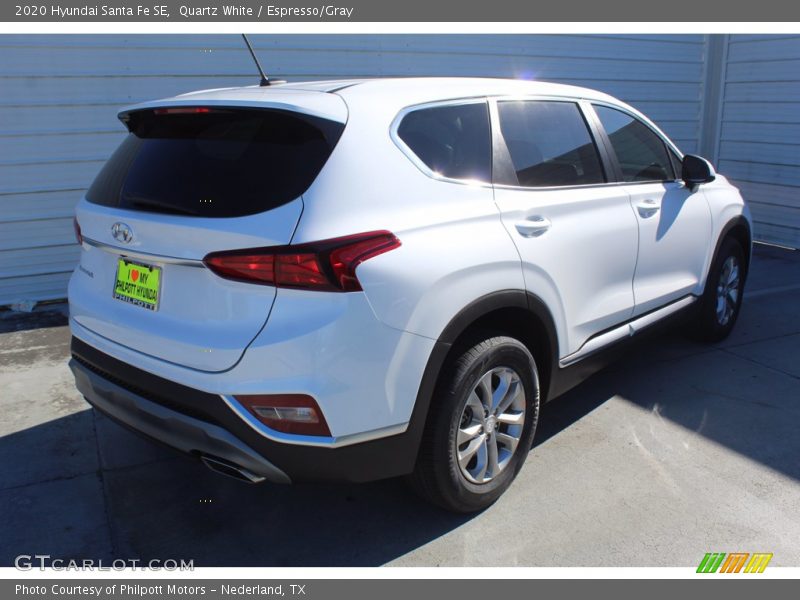 Quartz White / Espresso/Gray 2020 Hyundai Santa Fe SE