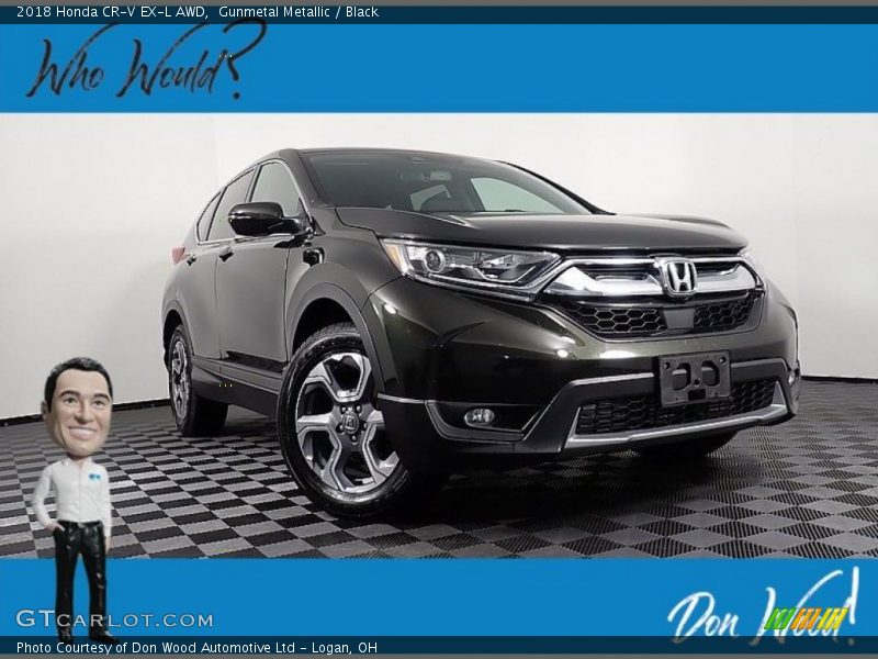 Gunmetal Metallic / Black 2018 Honda CR-V EX-L AWD