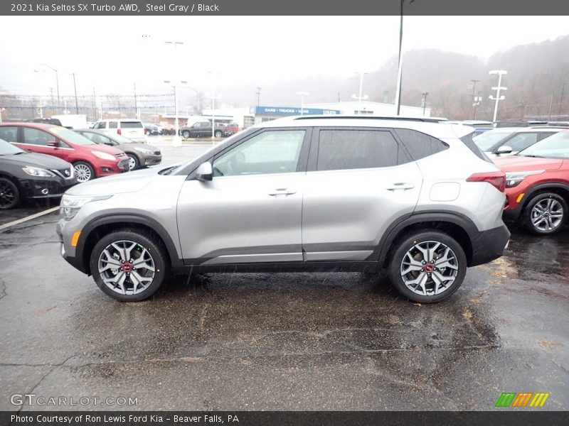 Steel Gray / Black 2021 Kia Seltos SX Turbo AWD