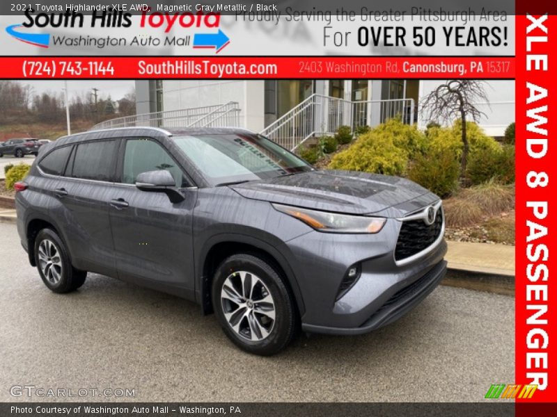 Magnetic Gray Metallic / Black 2021 Toyota Highlander XLE AWD