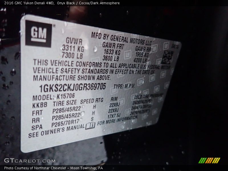 Onyx Black / Cocoa/Dark Atmosphere 2016 GMC Yukon Denali 4WD