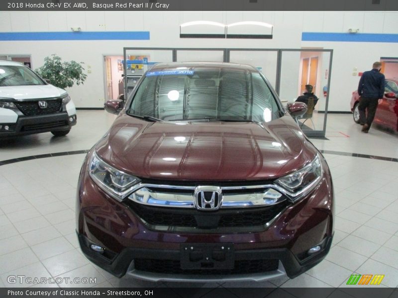 Basque Red Pearl II / Gray 2018 Honda CR-V EX AWD