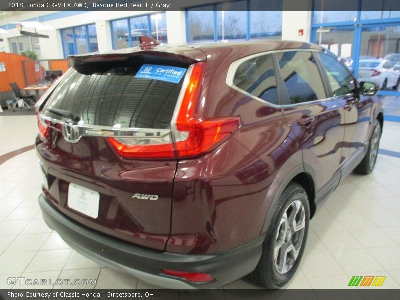 Basque Red Pearl II / Gray 2018 Honda CR-V EX AWD