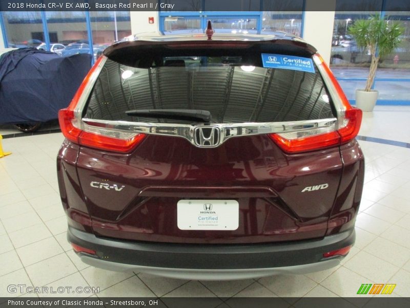 Basque Red Pearl II / Gray 2018 Honda CR-V EX AWD