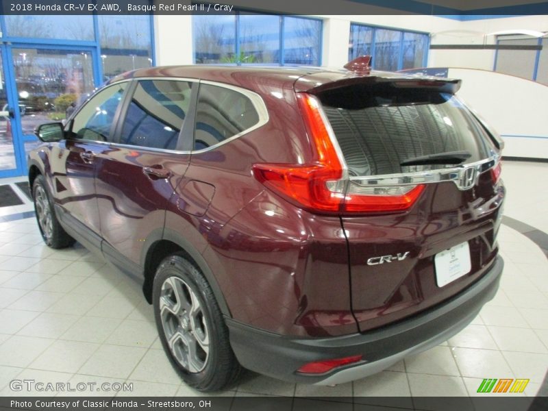 Basque Red Pearl II / Gray 2018 Honda CR-V EX AWD