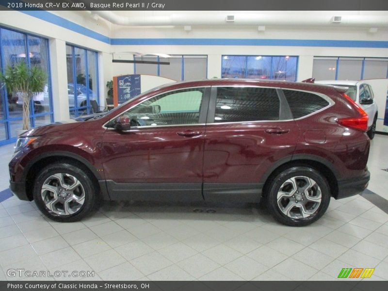 Basque Red Pearl II / Gray 2018 Honda CR-V EX AWD