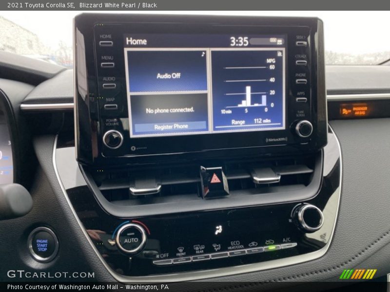 Blizzard White Pearl / Black 2021 Toyota Corolla SE