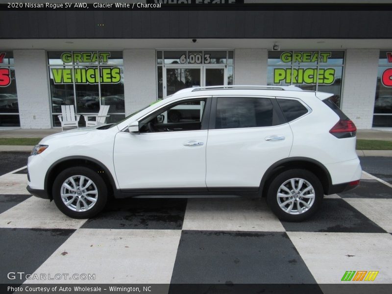 Glacier White / Charcoal 2020 Nissan Rogue SV AWD
