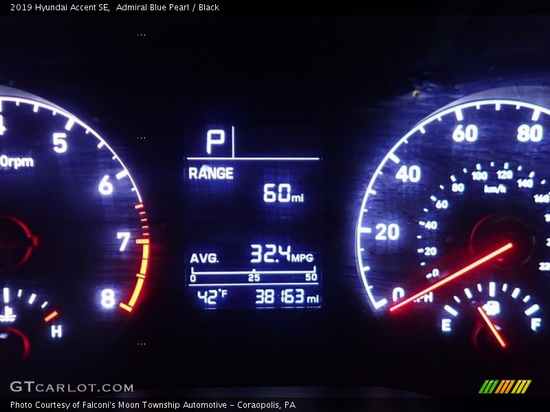Admiral Blue Pearl / Black 2019 Hyundai Accent SE