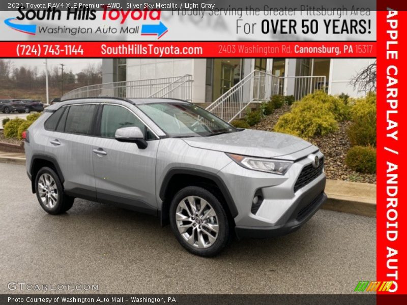 Silver Sky Metallic / Light Gray 2021 Toyota RAV4 XLE Premium AWD