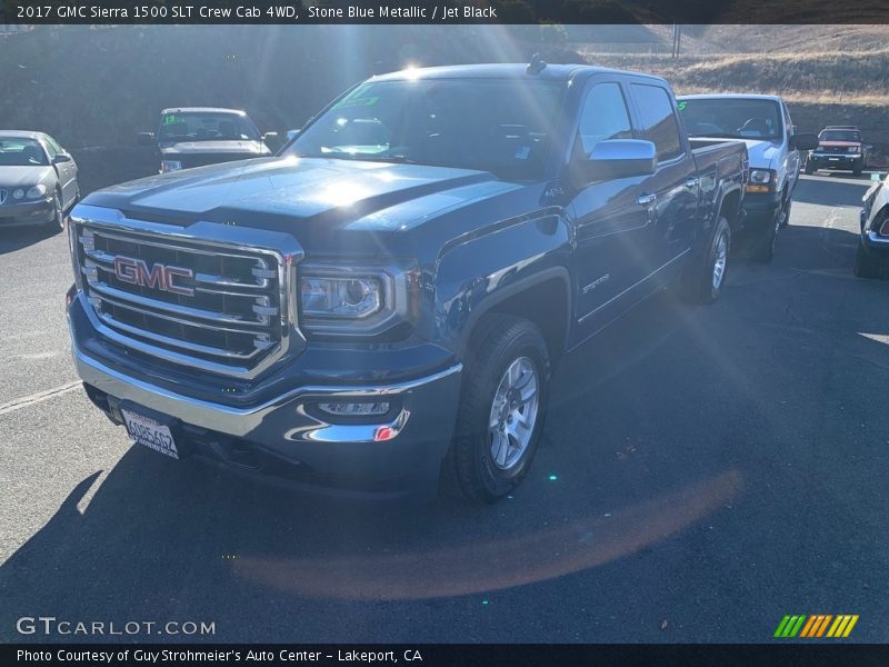 Stone Blue Metallic / Jet Black 2017 GMC Sierra 1500 SLT Crew Cab 4WD