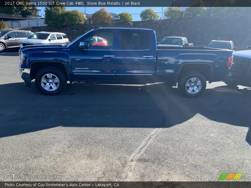 Stone Blue Metallic / Jet Black 2017 GMC Sierra 1500 SLT Crew Cab 4WD