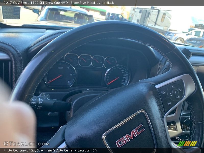 Stone Blue Metallic / Jet Black 2017 GMC Sierra 1500 SLT Crew Cab 4WD
