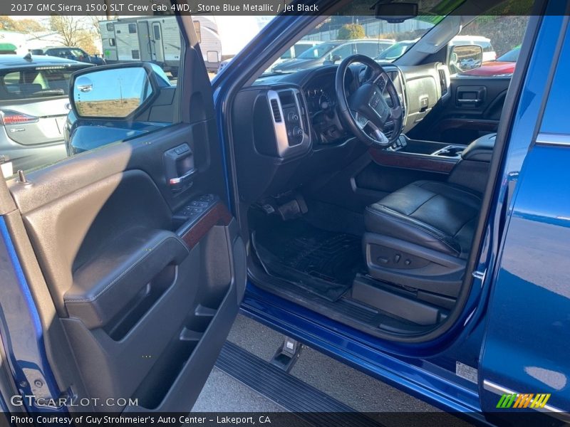 Stone Blue Metallic / Jet Black 2017 GMC Sierra 1500 SLT Crew Cab 4WD