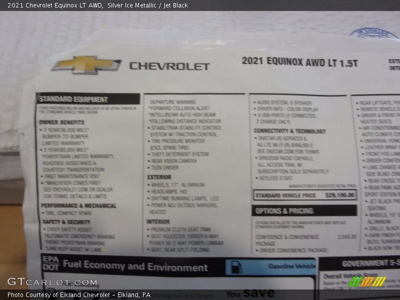 Silver Ice Metallic / Jet Black 2021 Chevrolet Equinox LT AWD