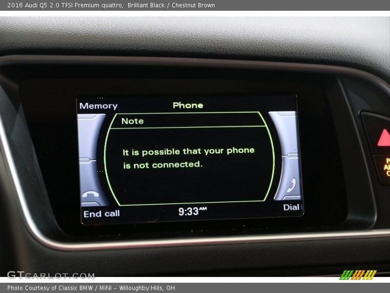 Brilliant Black / Chestnut Brown 2016 Audi Q5 2.0 TFSI Premium quattro