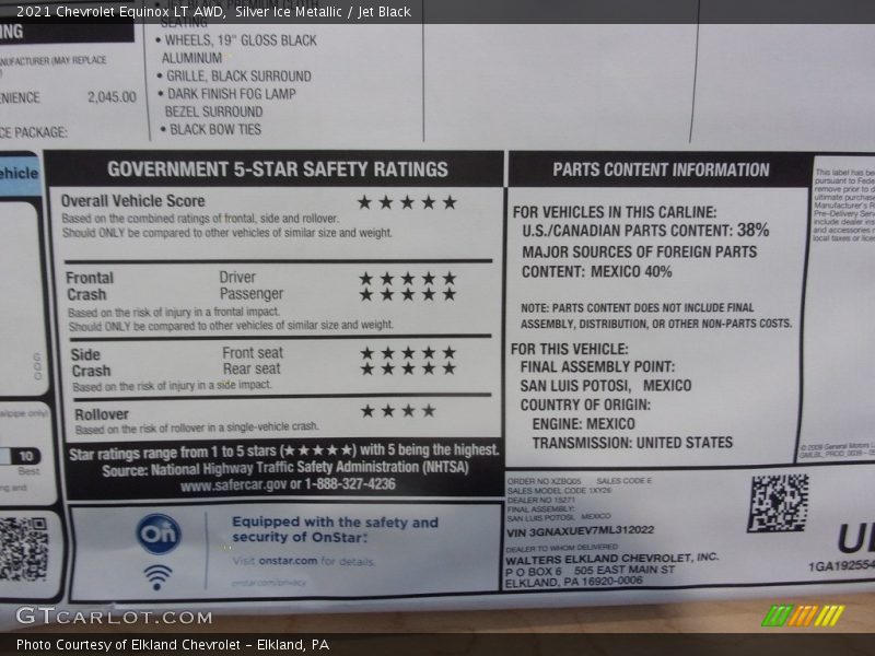 Silver Ice Metallic / Jet Black 2021 Chevrolet Equinox LT AWD