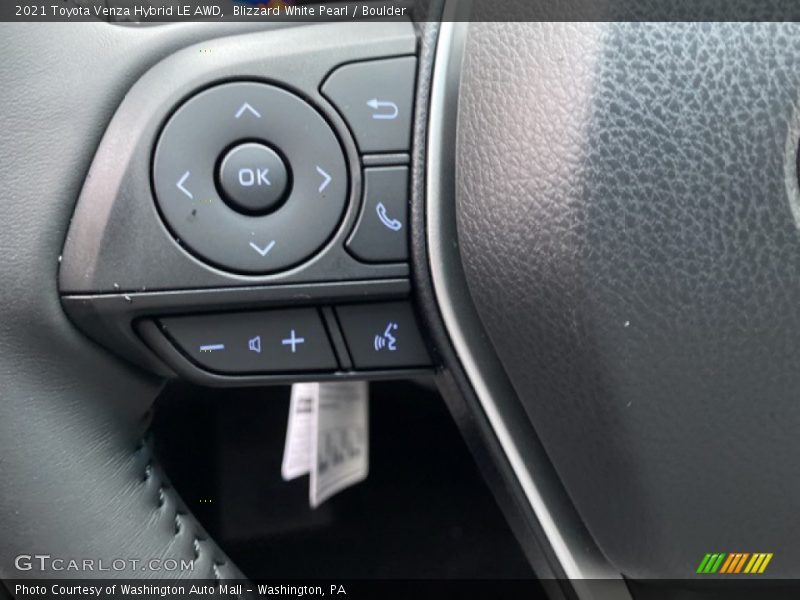 Blizzard White Pearl / Boulder 2021 Toyota Venza Hybrid LE AWD