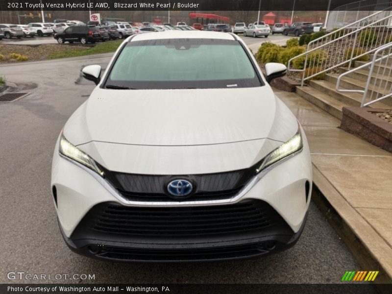 Blizzard White Pearl / Boulder 2021 Toyota Venza Hybrid LE AWD