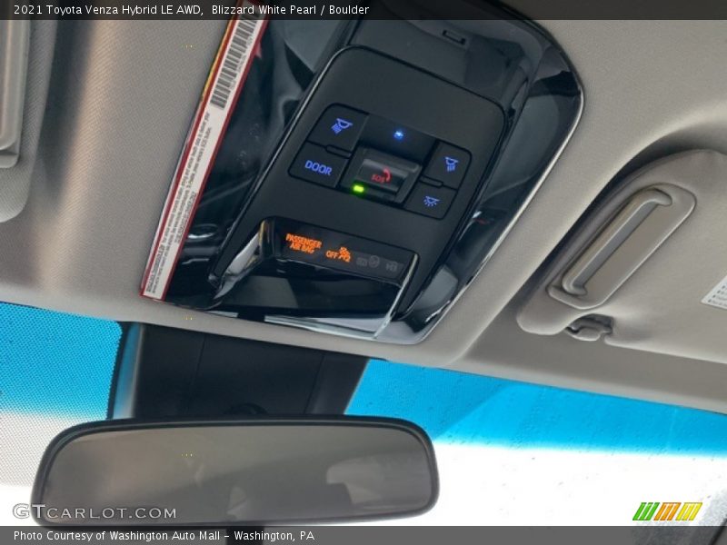 Blizzard White Pearl / Boulder 2021 Toyota Venza Hybrid LE AWD