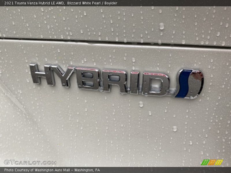 Blizzard White Pearl / Boulder 2021 Toyota Venza Hybrid LE AWD
