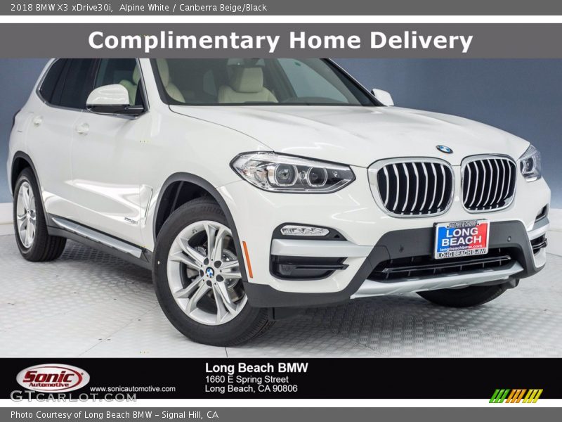 Alpine White / Canberra Beige/Black 2018 BMW X3 xDrive30i