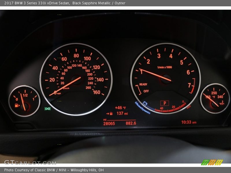 Black Sapphire Metallic / Oyster 2017 BMW 3 Series 330i xDrive Sedan