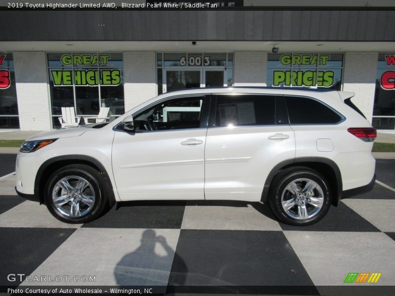 Blizzard Pearl White / Saddle Tan 2019 Toyota Highlander Limited AWD