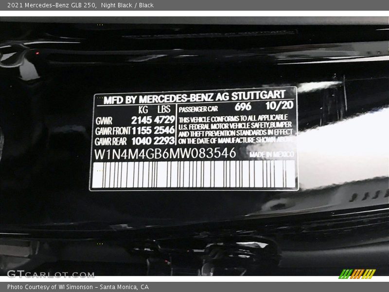 Night Black / Black 2021 Mercedes-Benz GLB 250