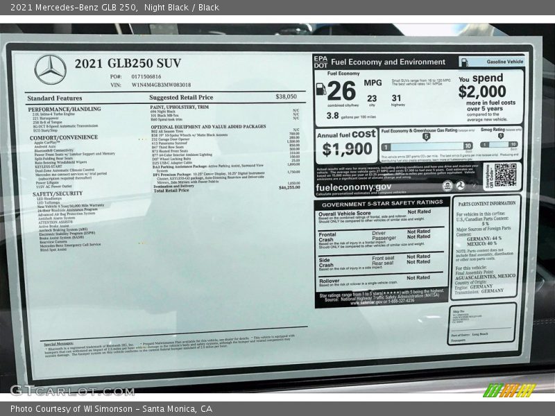 Night Black / Black 2021 Mercedes-Benz GLB 250