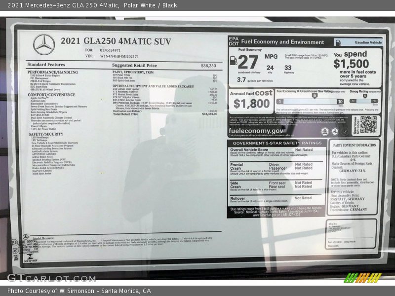 Polar White / Black 2021 Mercedes-Benz GLA 250 4Matic