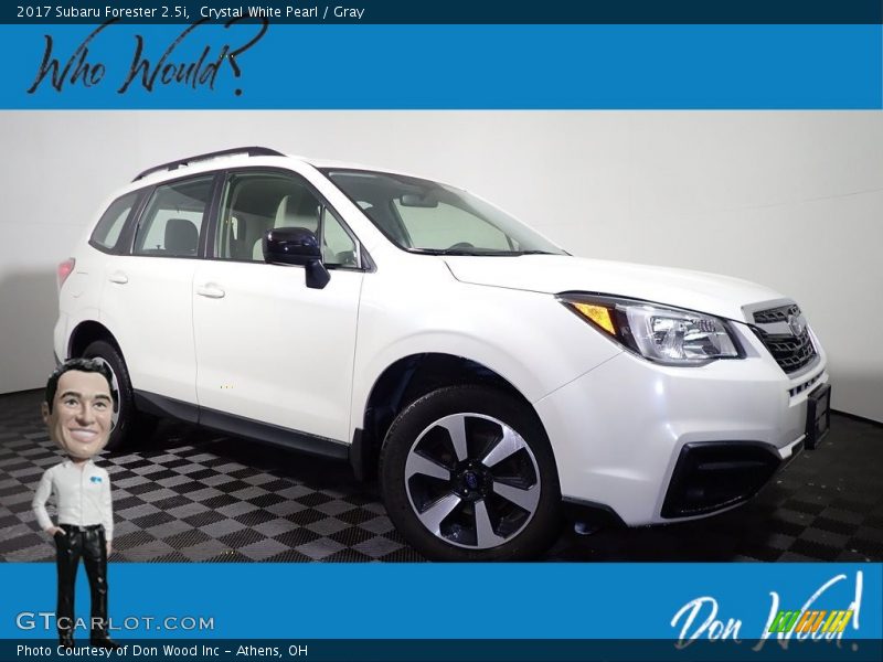 Crystal White Pearl / Gray 2017 Subaru Forester 2.5i